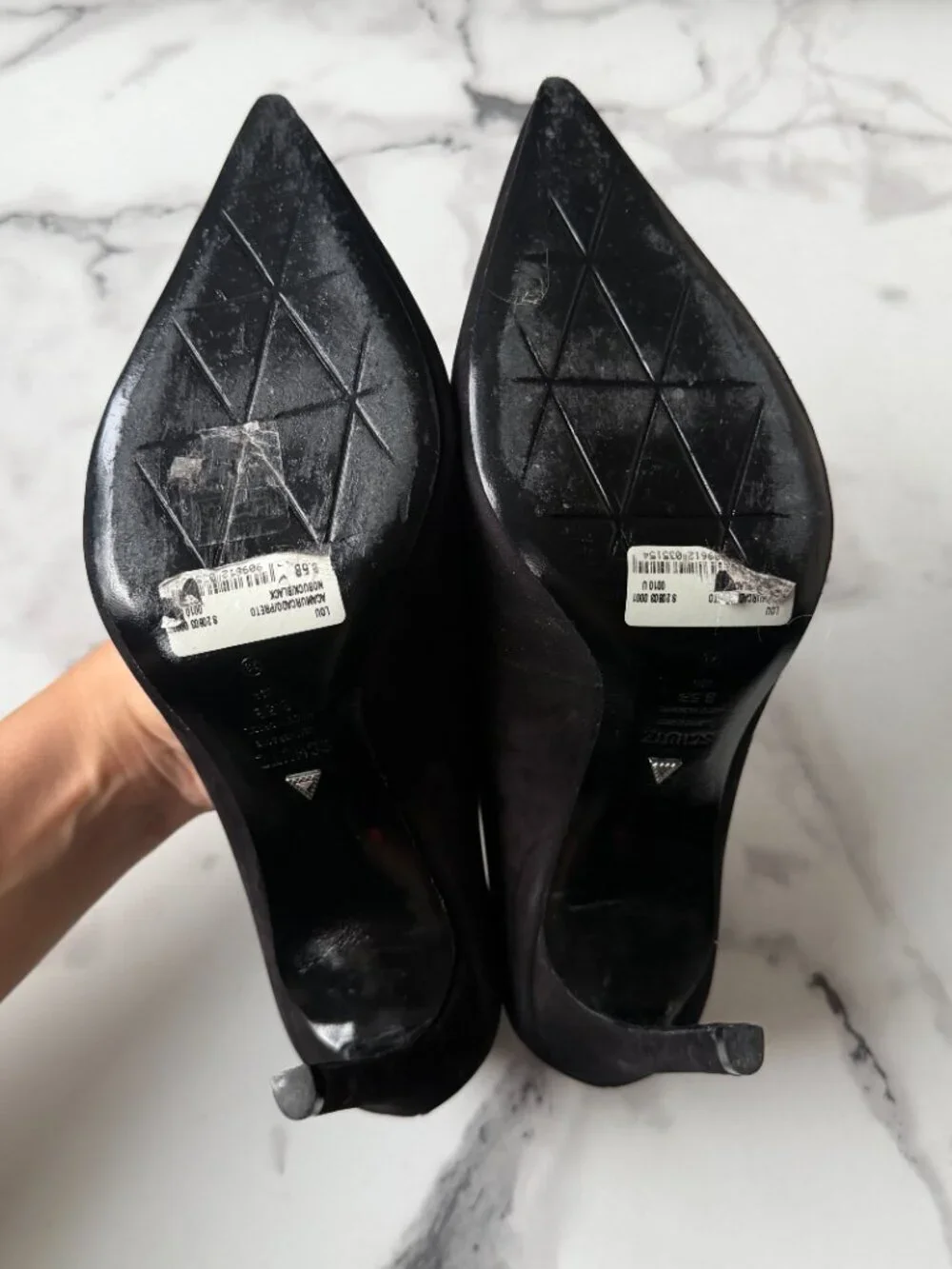 SCHUTZ Lou High Stiletto Pumps in Black Nubuck Size 8.5